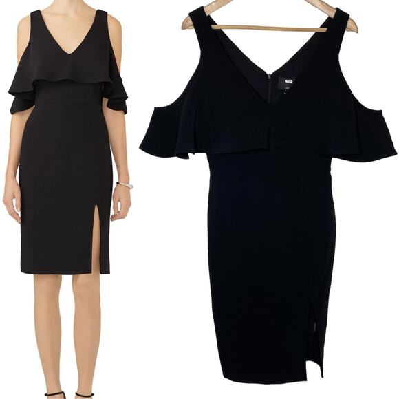 Greylin Selah Cold Shoulder Black Dress with Slit, size Small - Picture 1 of 7